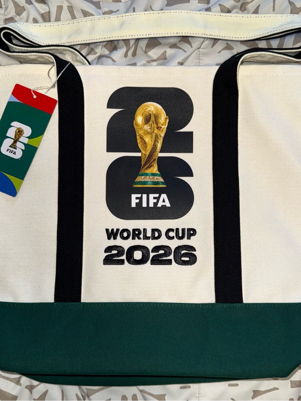 FIFA World Cup 2026 White & Green Canvas Tote